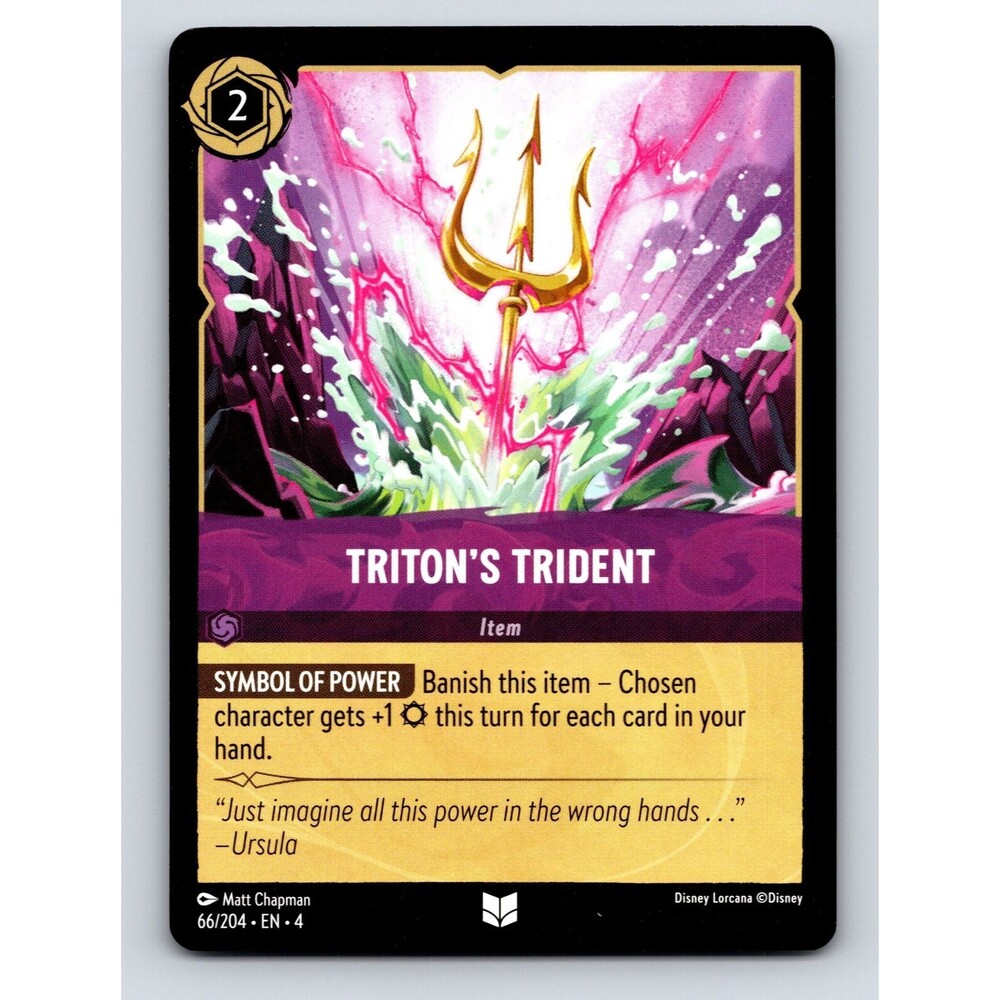 Tritions Trident Disney Lorcana Card Symbol Of Power Rarity Purple
